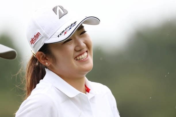 Mone Inami of Japan smiles during the first round of the Sumitomo Life Vitality Ladies Tokai Classic at Shin Minami Aichi Country Club Mihama Course...