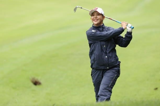 Yuri Yoshida of Japan hits her second shot on the 13th hole during the first round of the Sumitomo Life Vitality Ladies Tokai Classic at Shin Minami...