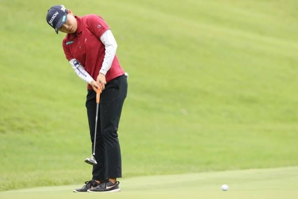 Minami Katsu of Japan putts on the 12th hole during the first round of the Sumitomo Life Vitality Ladies Tokai Classic at Shin Minami Aichi Country...