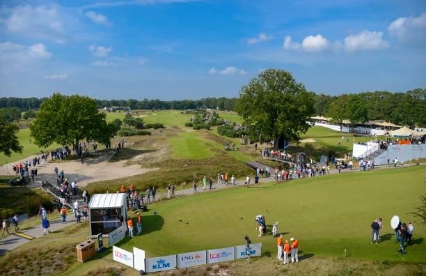 General view of the 1st hole during Day Two of the Dutch Open at Bernardus Golf on September 17, 2021 in Cromvoirt, 's-Hertogenbosch, Netherlands.