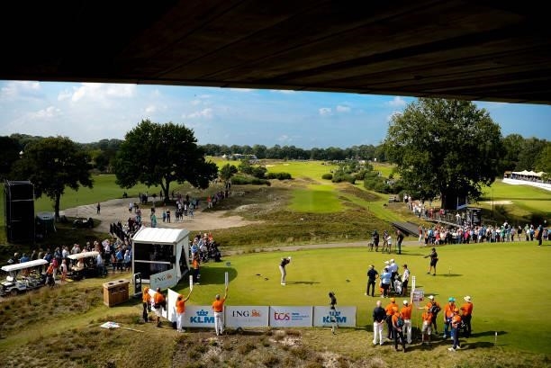 General view of the 1st hole during Day Two of the Dutch Open at Bernardus Golf on September 17, 2021 in Cromvoirt, 's-Hertogenbosch, Netherlands.