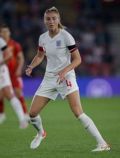 Leah Williamson of England during the FIFA Women's World Cup 2023 Qualifier group D match between England and North Macedonia at St. Mary's Stadium...