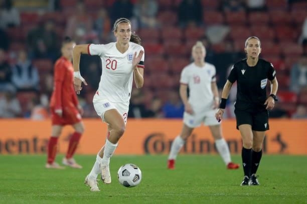 Jill Scott of England during the FIFA Women's World Cup 2023 Qualifier group D match between England and North Macedonia at St. Mary's Stadium on...