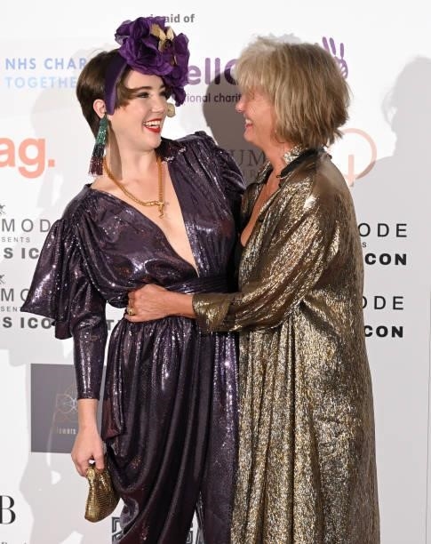 Gaia Wise and Emma Thompson attend The Icon Ball 2021 during London Fashion Week September 2021 at The Landmark Hotel on September 17, 2021 in...