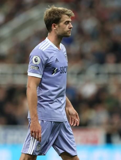 Patrick Bamford of Leeds United is seen in action during the Premier League match between Newcastle United and Leeds United at St. James Park on...