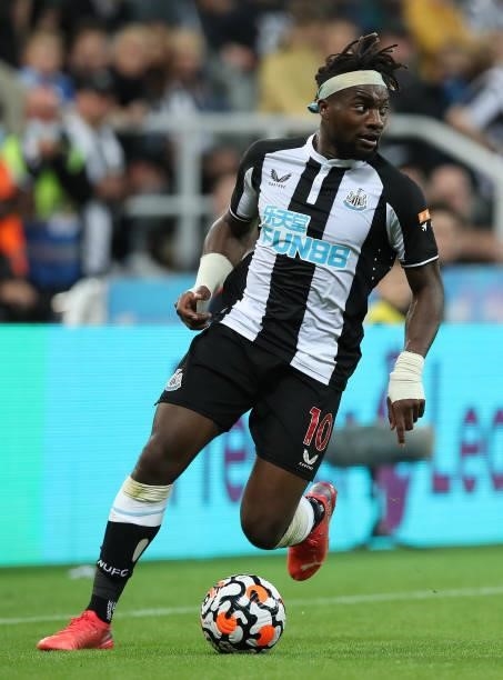 Allan Saint-Maximin of Newcastle United is seen in action during the Premier League match between Newcastle United and Leeds United at St. James Park...