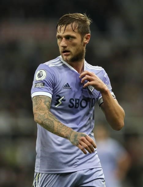 Liam Cooper of Leeds United is seen during the Premier League match between Newcastle United and Leeds United at St. James Park on September 17, 2021...