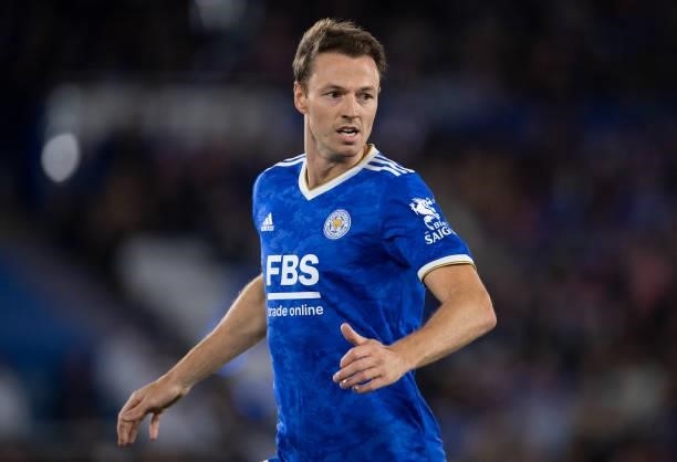 Jonny Evans of Leicester City during the UEFA Europa League group C match between Leicester City and SSC Napoli at The King Power Stadium on...
