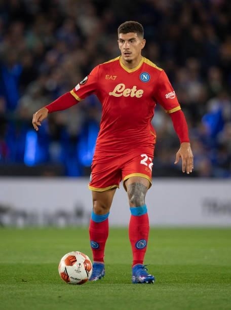 Giovanni Di Lorenzo of SSC Napoli during the UEFA Europa League group C match between Leicester City and SSC Napoli at The King Power Stadium on...