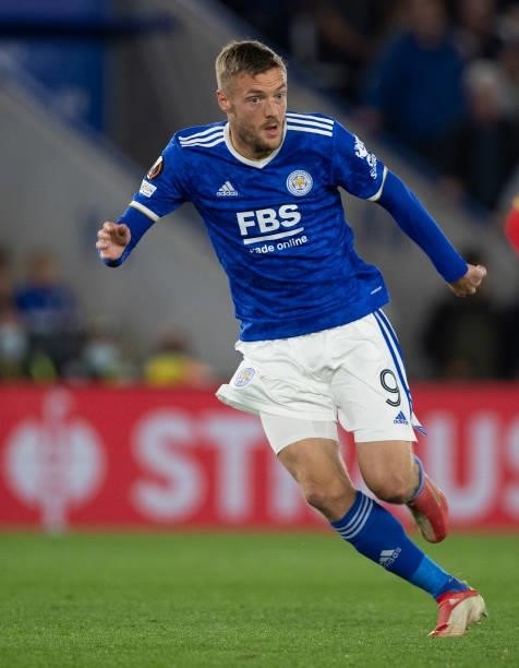 Jamie Vardy of Leicester City during the UEFA Europa League group C match between Leicester City and SSC Napoli at The King Power Stadium on...