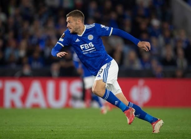 Jamie Vardy of Leicester City during the UEFA Europa League group C match between Leicester City and SSC Napoli at The King Power Stadium on...
