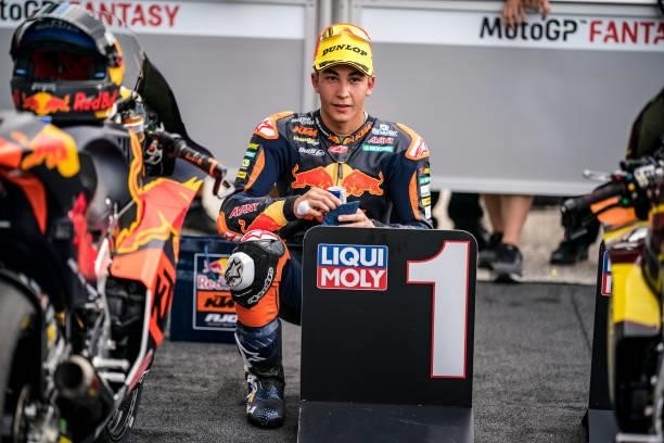 Moto2 rider Raul Fernandez of Spain and Red Bull KTM Ajo stands for a photo during the qualifying session of the MotoGP Gran Premio Octo di San...