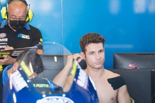 Lorenzo Dalla Porta of Italy and Italtrans Racing Team prepares to start in box during the qualifying practice during the MotoGP Of San Marino -...