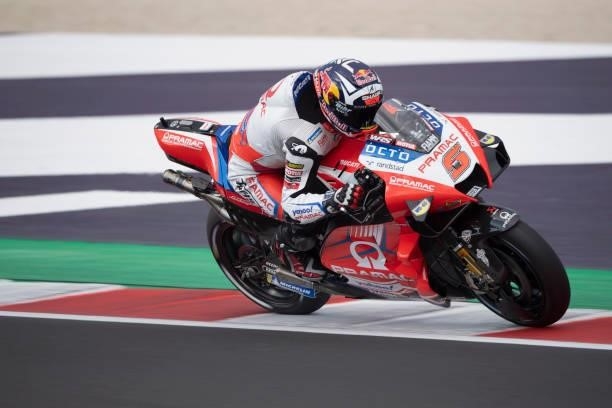 Johann Zarco of France and Pramac Racing heads down a straight during the qualifying practice during the MotoGP Of San Marino - Qualifying at Misano...