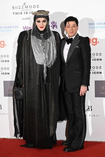Daniel Lismore and Malan Breton attend The Icon Ball 2021 during London Fashion Week September 2021 at The Landmark Hotel on September 17, 2021 in...