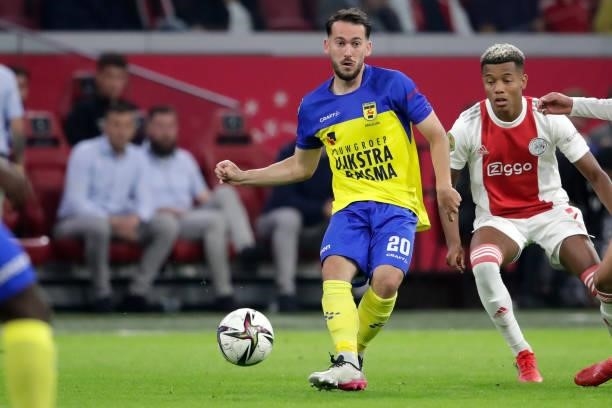 Robin Maulun of SC Cambuur during the Dutch Eredivisie match between Ajax and SC Cambuur at Johan Cruijff ArenA on September 18, 2021 in Amsterdam,...