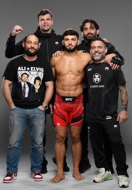 Arman Tsarukyan of Armenia poses for a portrait after his victory at UFC APEX on September 18, 2021 in Las Vegas, Nevada.