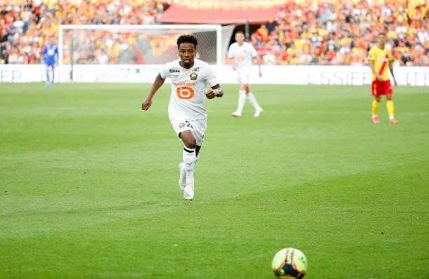Angel Gomes of Lille during the Ligue 1 Uber Eats match between RC Lens and Lille OSC at Stade Bollaert-Delelis on September 18, 2021 in Lens, France.