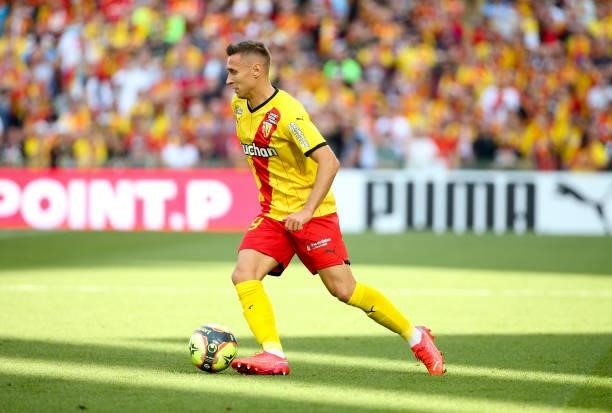 Przemyslaw Frankowski of Lens during the Ligue 1 Uber Eats match between RC Lens and Lille OSC at Stade Bollaert-Delelis on September 18, 2021 in...