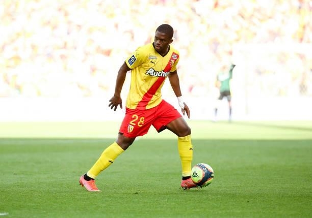 Cheick Doucoure of Lens during the Ligue 1 Uber Eats match between RC Lens and Lille OSC at Stade Bollaert-Delelis on September 18, 2021 in Lens,...