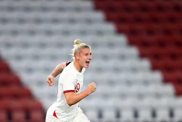 Bethany England of England celebrates during the FIFA Women's World Cup 2023 Qualifier group D match between England and North Macedonia at St....