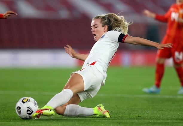 Lauren Hemp of England during the FIFA Women's World Cup 2023 Qualifier group D match between England and North Macedonia at St. Mary's Stadium on...