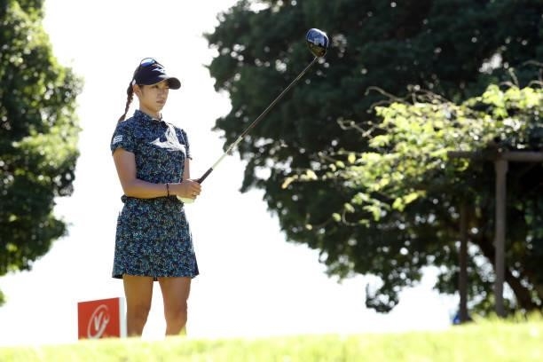 During the final round of the Sumitomo Life Vitality Ladies Tokai Classic at Shin Minami Aichi Country Club Mihama Course on September 19, 2021 in...