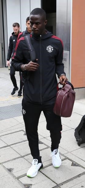 Eric Bailly of Manchester United arrives ahead of the Premier League match between West Ham United and Manchester United at London Stadium on...