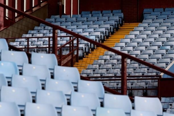General view of the Holte End at Villa Park before the Premier League match between Aston Villa and Everton at Villa Park on September 18, 2021 in...