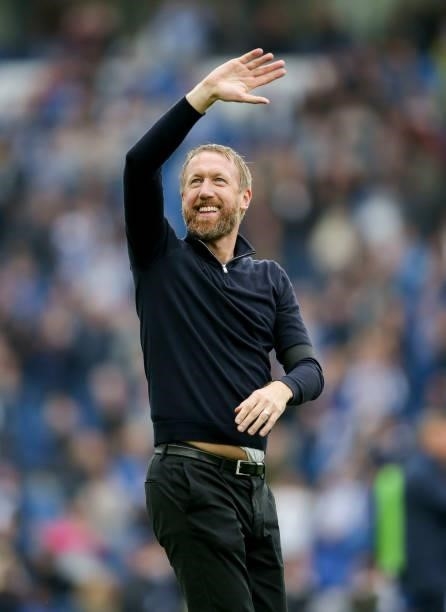 Head Coach Graham Potter of Brighton & Hove Albion after his side's 2-1 win during the Premier League match between Brighton & Hove Albion and...