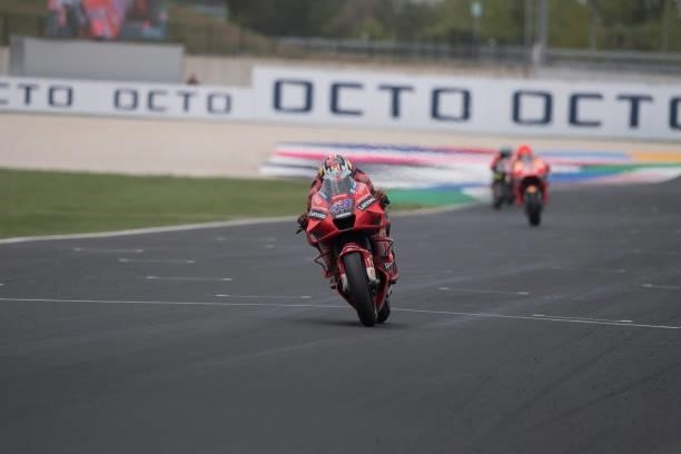 Jack Miller of Australia and Ducati Lenovo Team leads the field during the MotoGP race during the MotoGP Of San Marino - Race at Misano World Circuit...