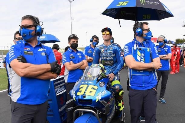 Joan Mir of Spain and Team Suzuki ECSTAR prepares to start on the grid during the MotoGP race during the MotoGP Of San Marino - Race at Misano World...