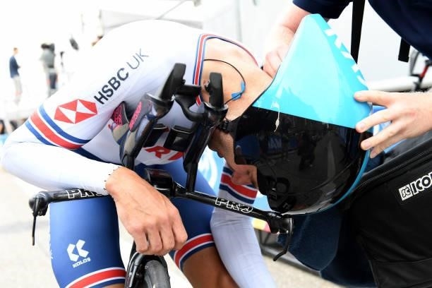 Daniel Bigham of The United Kingdom after competing in the 94th UCI Road World Championships 2021 - Men Elite ITT a 43,3km Individual Time Trial race...