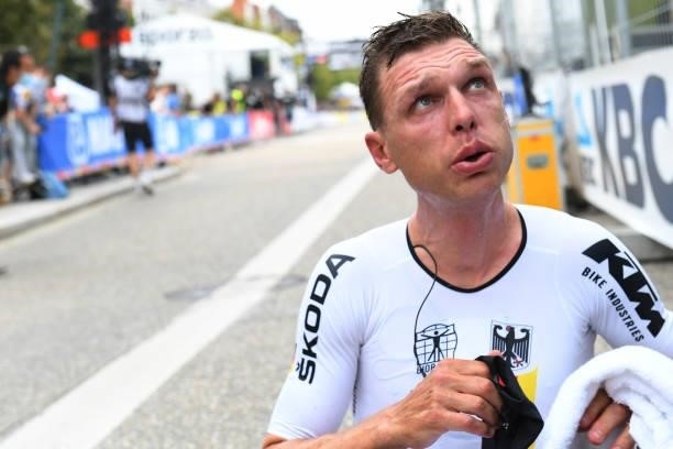 Tony Martin of Germany after competing in the 94th UCI Road World Championships 2021 - Men Elite ITT a 43,3km Individual Time Trial race from...