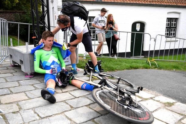 Tadej Pogacar of Slovenia after competing in the 94th UCI Road World Championships 2021 - Men Elite ITT a 43,3km Individual Time Trial race from...