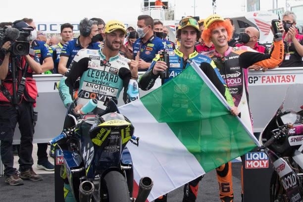 Denis Foggia of Italy and Leopard Racing, Niccolo Antonelli of Italy and Reale Avintia Moto3, Andrea Migno of Italy and Rivacold Snipers Team...
