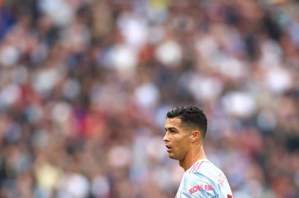 Christiano Ronaldo of Manchester United during the Premier League match between West Ham United and Manchester United at London Stadium on September...