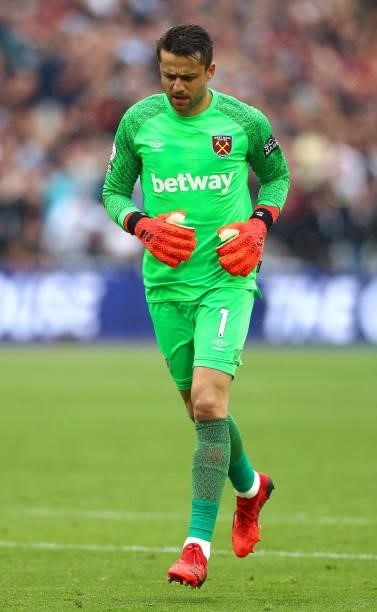 Lukasz Fabian of West Ham United during the Premier League match between West Ham United and Manchester United at London Stadium on September 19,...