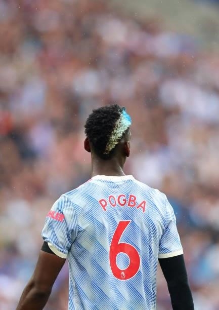 Paul Pogba of Manchester United during the Premier League match between West Ham United and Manchester United at London Stadium on September 19, 2021...