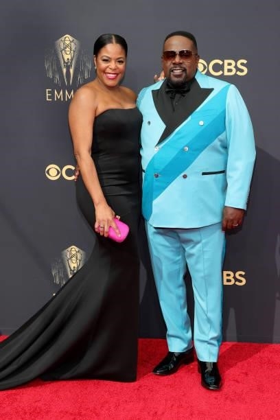 Lorna Wells and Cedric the Entertainer attend the 73rd Primetime Emmy Awards at L.A. LIVE on September 19, 2021 in Los Angeles, California.
