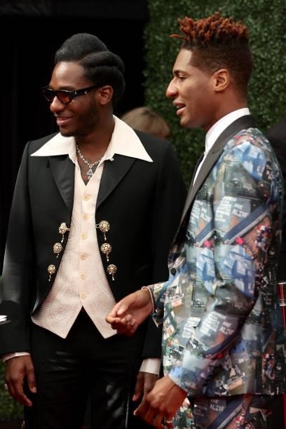 Leon Bridges and Jon Batiste attend the 73rd Primetime Emmy Awards at L.A. LIVE on September 19, 2021 in Los Angeles, California.