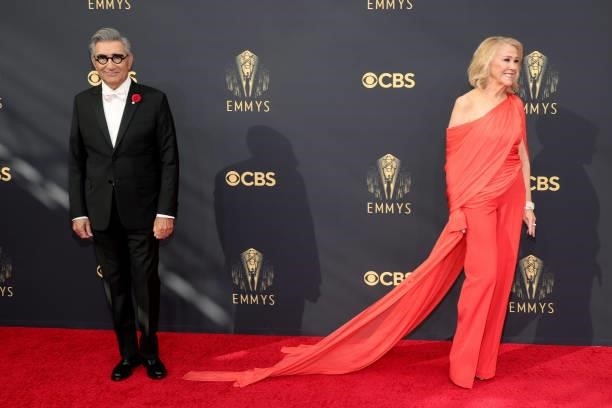 Eugene Levy and Catherine O'Hara attend the 73rd Primetime Emmy Awards at L.A. LIVE on September 19, 2021 in Los Angeles, California.