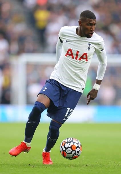 Emerson of Tottenham Hotspur controls the ball during the Premier League match between Tottenham Hotspur and Chelsea at Tottenham Hotspur Stadium on...