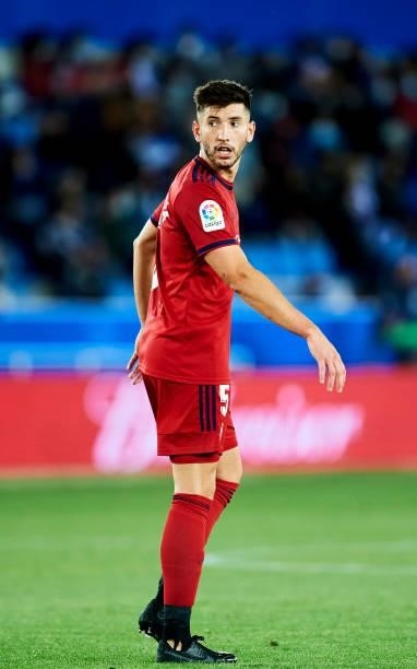 David Garcia of CA Osasuna reacts during the La Liga Santander match between Deportivo Alaves and CA Osasuna at Estadio de Mendizorroza on September...