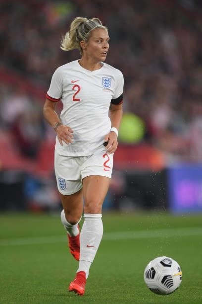 Rachel Daly of England runs with the ball during the FIFA Women's World Cup 2023 Qualifier group D match between England and North Macedonia at St....