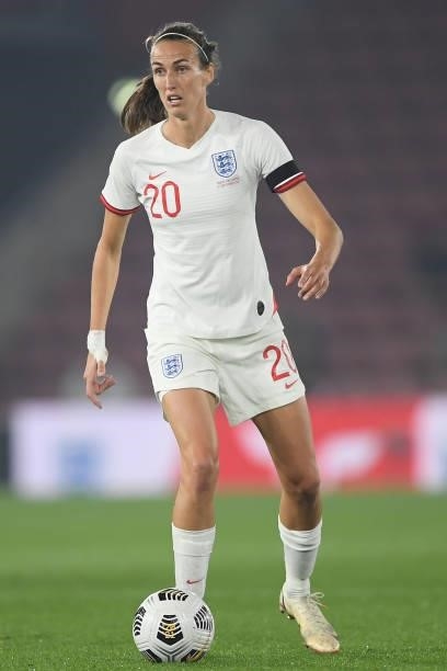 Jill Scott of England runs with the ball during the FIFA Women's World Cup 2023 Qualifier group D match between England and North Macedonia at St....