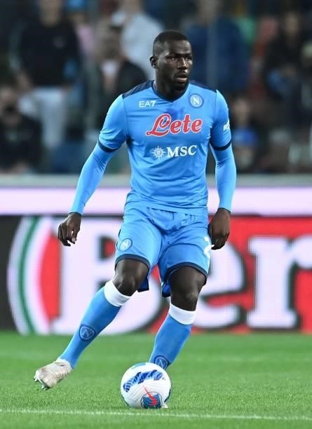 Kalidou Koulibaly of SSC Napoli in action during the Serie A match between Udinese Calcio and SSC Napoli at Dacia Arena on September 20, 2021 in...