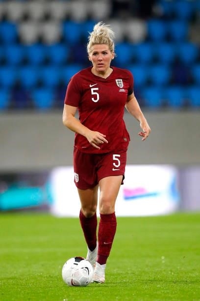 Millie Bright of England runs with the ball during the FIFA Women's World Cup 2023 Qualifier group D match between Luxembourg and England at the...