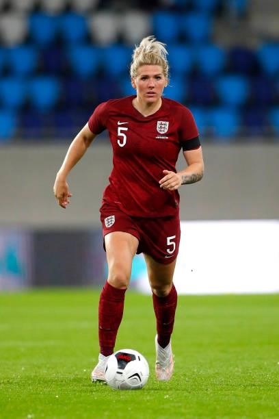 Millie Bright of England runs with the ball during the FIFA Women's World Cup 2023 Qualifier group D match between Luxembourg and England at the...