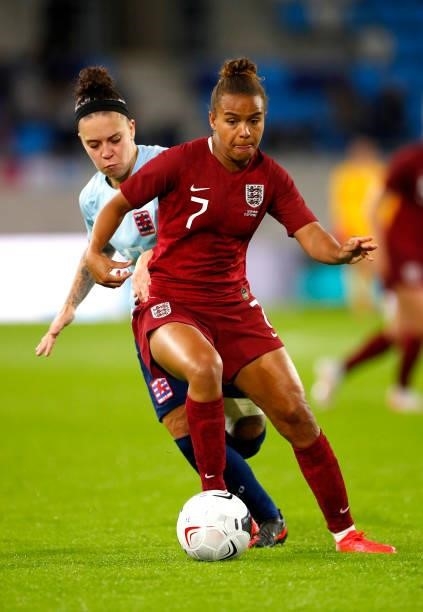 Nikita Parris of England runs with the ball during the FIFA Women's World Cup 2023 Qualifier group D match between Luxembourg and England at the...